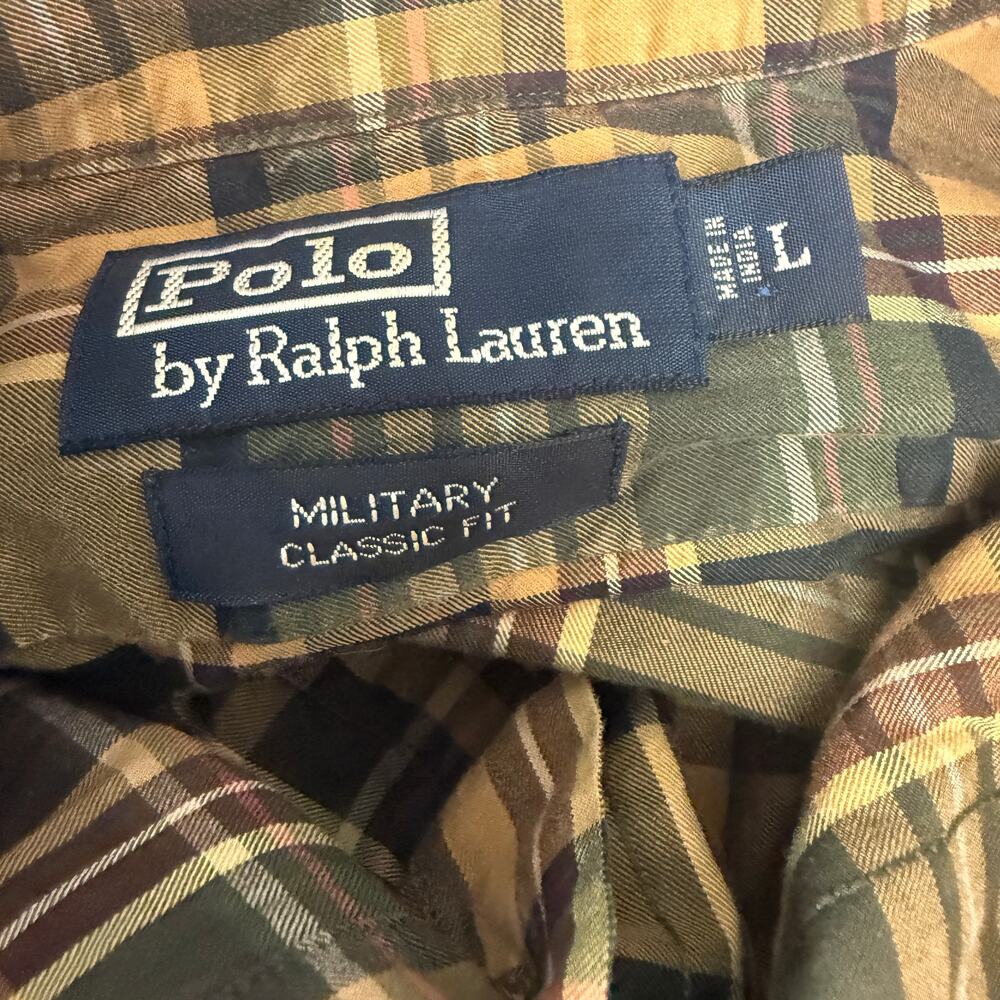 RARE Polo Ralph Lauren Mens L Military Classic Fit Camo Long button up long - Picture 2 of 4